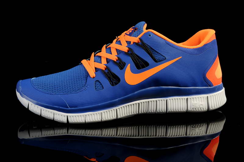Nike Free Run 5.0 V2 Mens Running Shoes New Breathable Blue Orange (3)